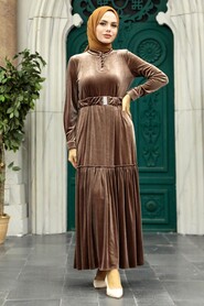  Mink Velvet Hijab Dress 36971V - 2