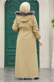 Neva Style - Mink Women Parka Coat 60506V - Thumbnail