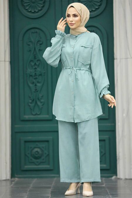  Mint Hijab Dual Suit 5899MINT - NEVASTYLE