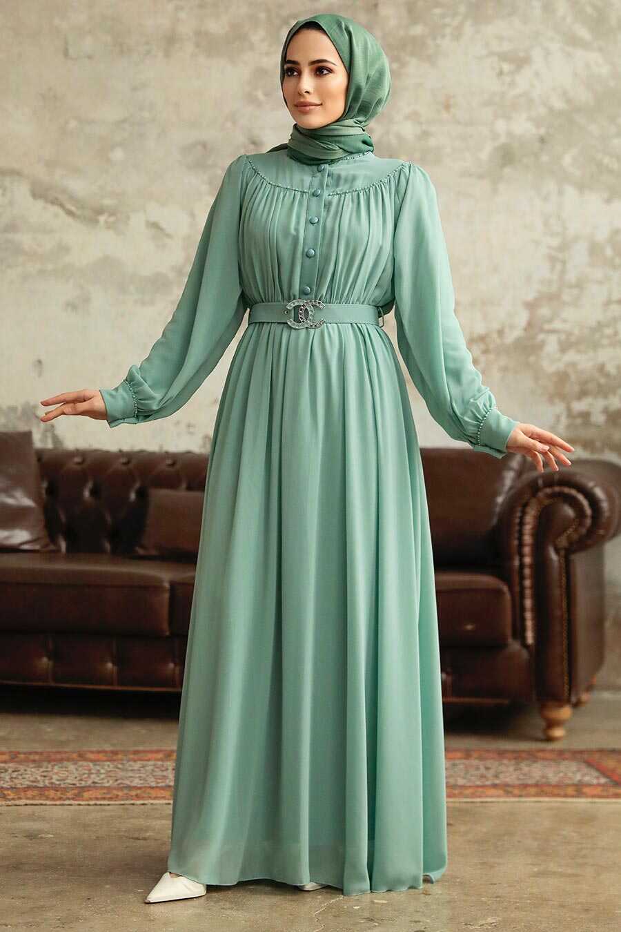  Mint Hijab For Women Dress 33284MINT