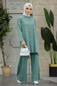  Mint Hijab Knitwear Dual Suit 33860MINT - 3