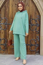  Mint Hijab Knitwear Islamic Clothing Dual Suit 25030MINT - 1