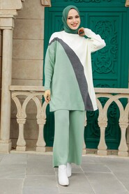  Mint Islamic Clothing Knitwear Dual Suit 3412MINT - 1