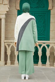  Mint Islamic Clothing Knitwear Dual Suit 3412MINT - 3