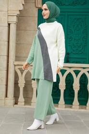  Mint Islamic Clothing Knitwear Dual Suit 3412MINT - 2