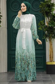  Mint Long Dress for Muslim Ladies 38402MINT - 1