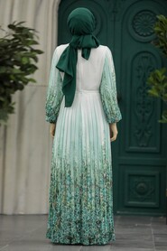  Mint Long Dress for Muslim Ladies 38402MINT - 3