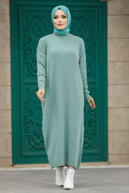  Mint Long Muslim Knitwear Dress 33671MINT - 2