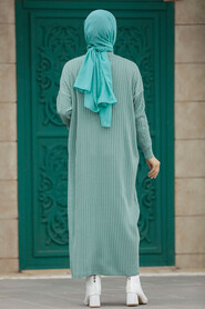  Mint Long Muslim Knitwear Dress 33671MINT - 4