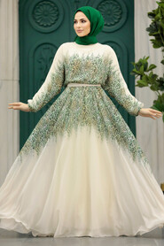  Mint Muslim Long Dress Style 39821MINT - 1