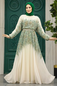  Mint Muslim Long Dress Style 39821MINT - 2