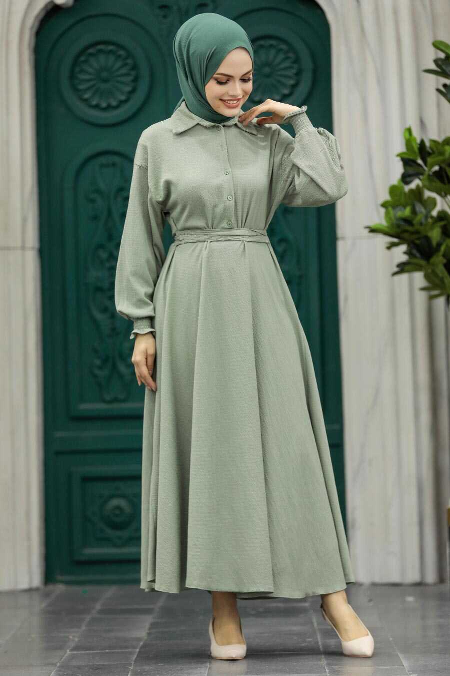  Mint Muslim Long Dress Style 5858MINT
