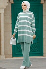 Neva Style - Mint Sportswear Knitwear Dual Suit 3439MINT - Thumbnail