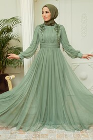  Mint Turkish Modest Wedding Dress 22070MINT - 1