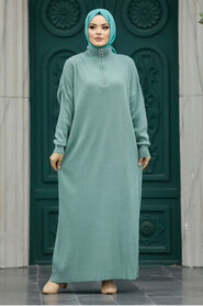 Neva Style - Mint Women Knitwear Dress 34310MINT - Thumbnail