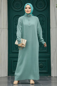 Neva Style - Mint Women Knitwear Dress 34310MINT - Thumbnail