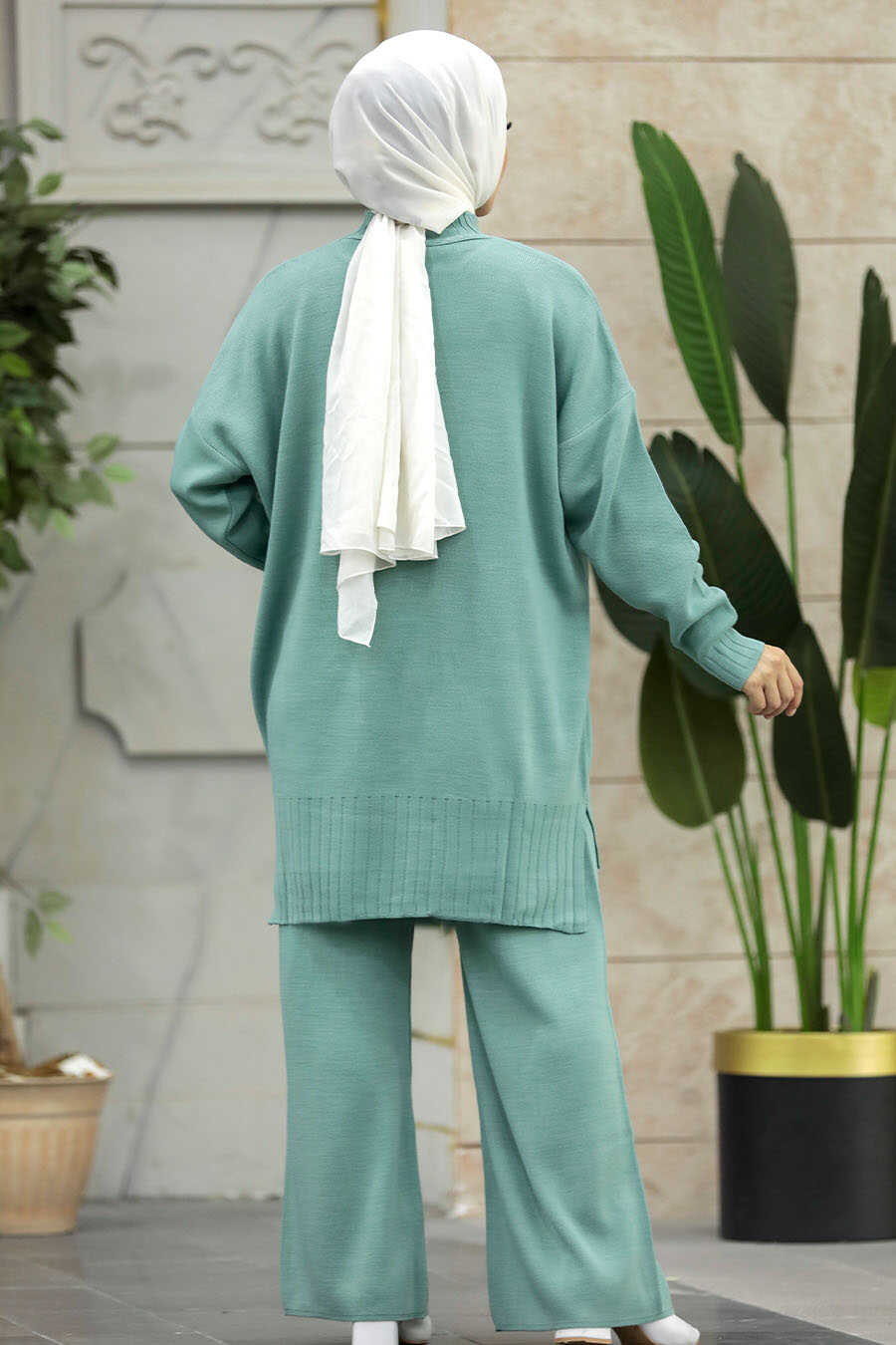 Neva Style - Mint Women Knitwear Dual Dress 34341MINT
