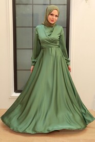  Modern Almond Green Hijab Bridesmaid Dress 33871CY - 1