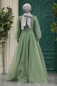  Modern Almond Green Islamic Wedding Gown 2249CY - 2