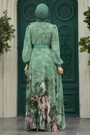  Modern Almond Green Modest Islamic Clothing Prom Dress 39211CY - 3