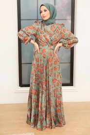  Modern Almond Green Muslim Wedding Dress 34530CY - 1