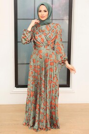  Modern Almond Green Muslim Wedding Dress 34530CY - 2