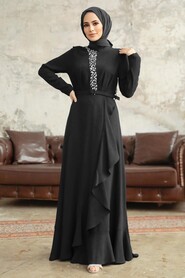  Modern Black Hijab Wedding Dress 37320S - NEVA STYLE