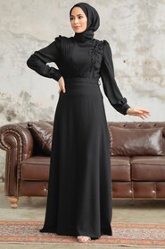  Modern Black Islamic Dress 37351S - 2