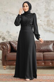  Modern Black Islamic Dress 37351S - 1