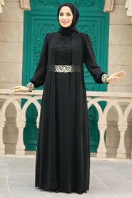  Modern Black Modest Dress 25700S - 1
