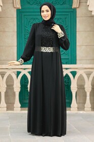 Modern Black Modest Dress 25700S - 2