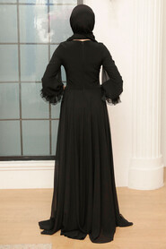  Modern Black Modest Islamic Clothing Prom Dress 765S - 2