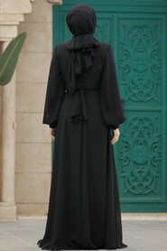  Modern Black Modest Prom Dress 22153S - 3