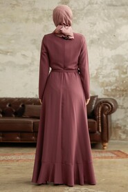  Modern Brown Hijab Wedding Dress 37320KH - 3