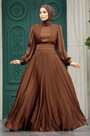  Modern Brown Islamic Clothing Wedding Dress 40621KH - NEVA STYLE
