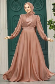  Modern Chocolate Islamic Clothing Wedding Dress 40621CK - 1