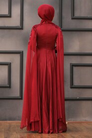  Modern Claret Red Hijab Bridesmaid Dress 22130BR - 6