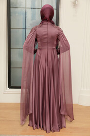  Modern Dark Dusty Rose Hijab Bridesmaid Dress 22130KGK - 6