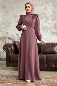  Modern Dark Dusty Rose Islamic Dress 37351KGK - 2