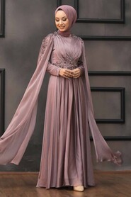  Modern Dusty Rose Hijab Bridesmaid Dress 22130GK - 1