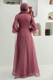  Modern Dusty Rose Hijab Evening Dress 22321GK - 3