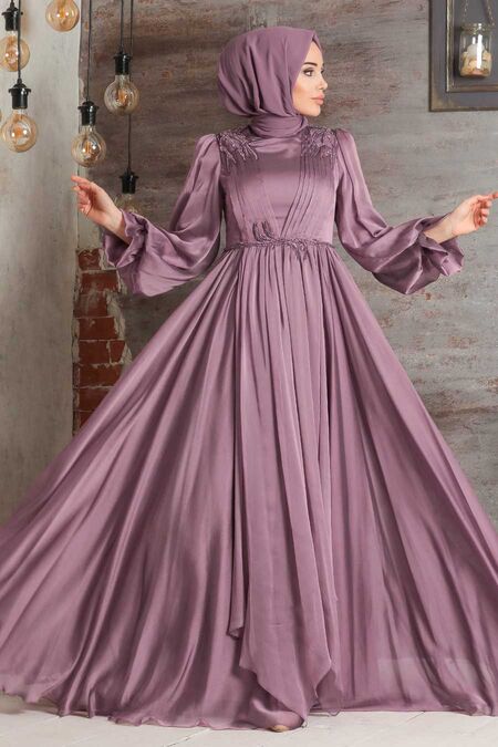  Modern Dusty Rose Muslim Fashion Evening Dress 21910GK - NEVA STYLE