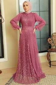  Modern Dusty Rose Muslim Wedding Gown 5696GK - 1