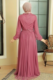  Modern Dusty Rose Muslim Wedding Gown 5696GK - 3