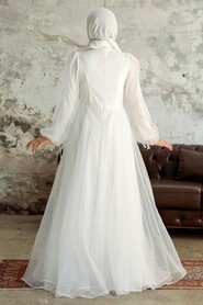  Modern Ecru Islamic Wedding Gown 2249E - 2