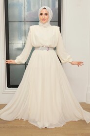  Modern Ecru Muslim Bridesmaid Dress 36050E - 2