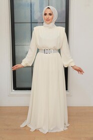  Modern Ecru Muslim Bridesmaid Dress 36050E - 1