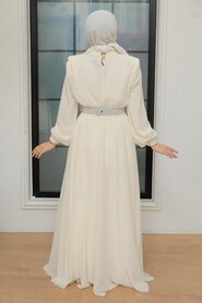  Modern Ecru Muslim Bridesmaid Dress 36050E - 3