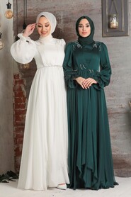  Modern Ecru Muslim Fashion Evening Dress 21910E - 2
