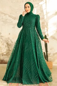  Modern Emerald Green Islamic Clothing Engagement Dress 2294ZY - 1
